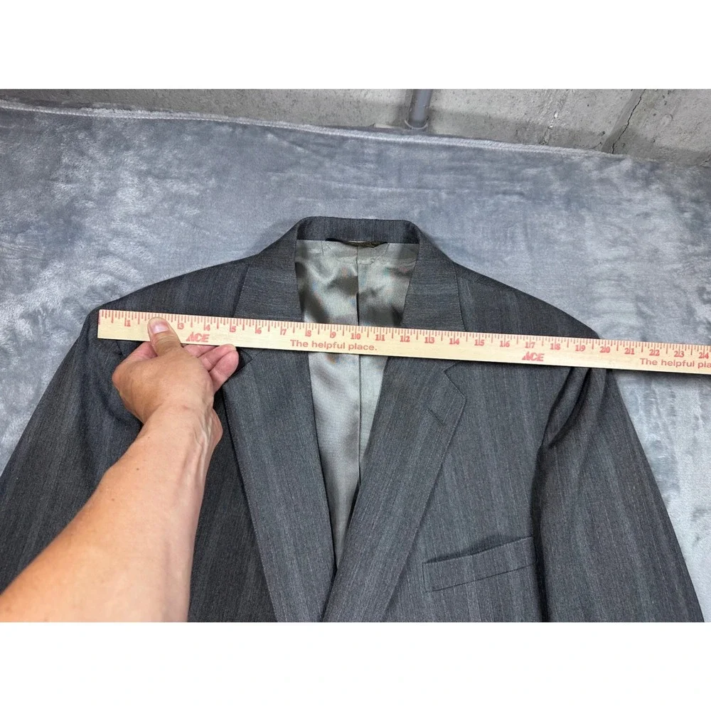 Adams Row by Anderson Little Mens Grey Pinstripe Blazer Jacket Made in USA 48L